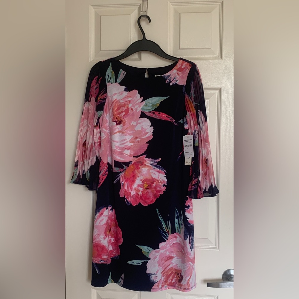Floral Cocktail Dress w/ Butterfly Sleeves